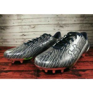 Under Armour Sz 15 Men's Spotlight Football Cleats Chrome/Navy 1280533-241 New